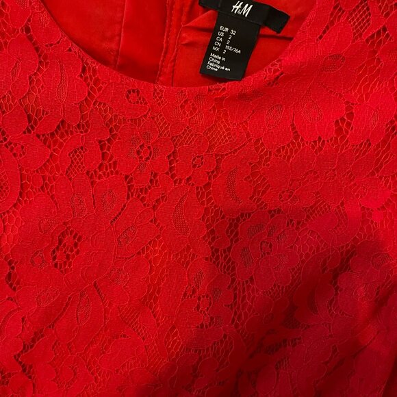 H&M Red Lace Mini Dress - Picture 3 of 5